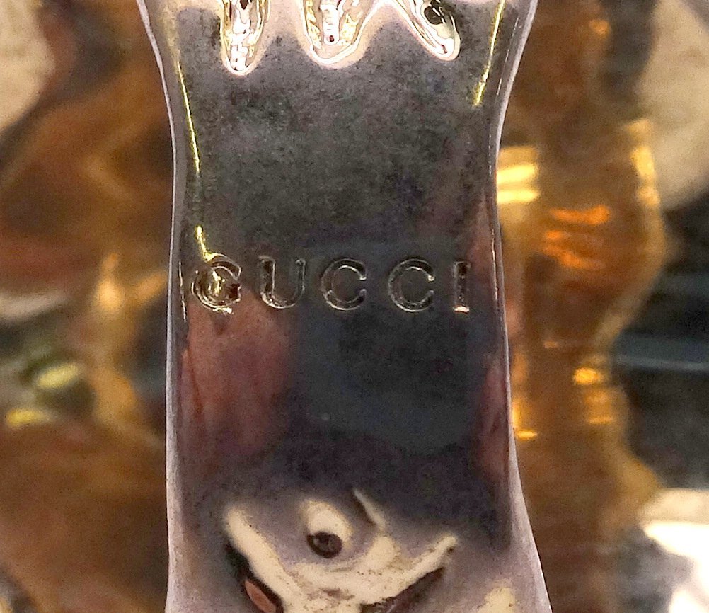 GUCCI グッチ ライオンヘッドリング ゴールドカラー ラインストーン/石付き 指輪 アクセサリー 装飾品 ブランド 1円~　T0330_画像10