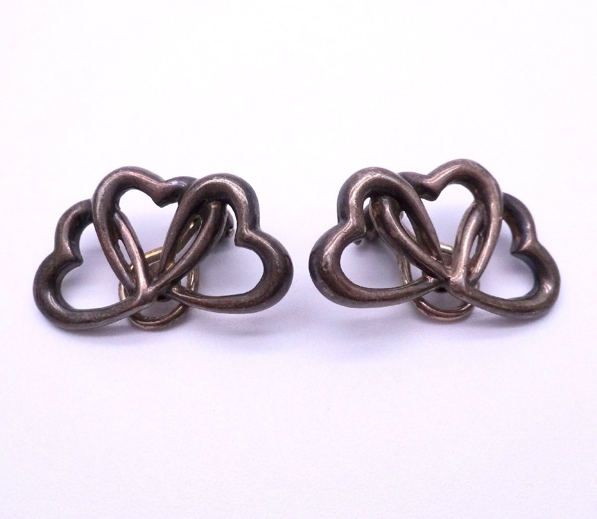 Tiffany&Co. ティファニー トリプル・オープンハート イヤリング 925刻印有 総重量7.3g アクセサリー ファッション 装飾品 1円~ T0334_画像2