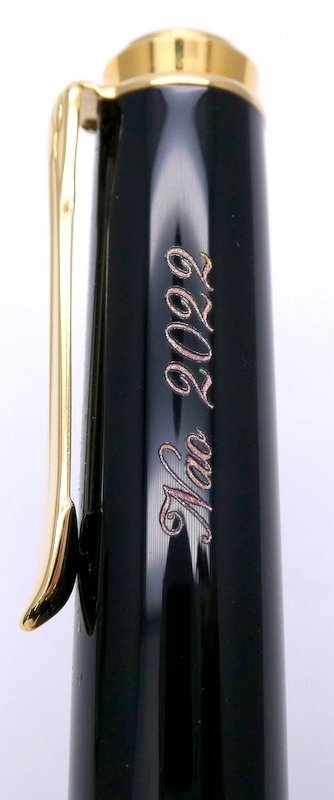 PELIKAN ペリカン スーベレーン レッドストライプ 万年筆 ペン先 14C-585 F ネーム刻印 付属品有 筆記用具 1円~ K0354_画像9
