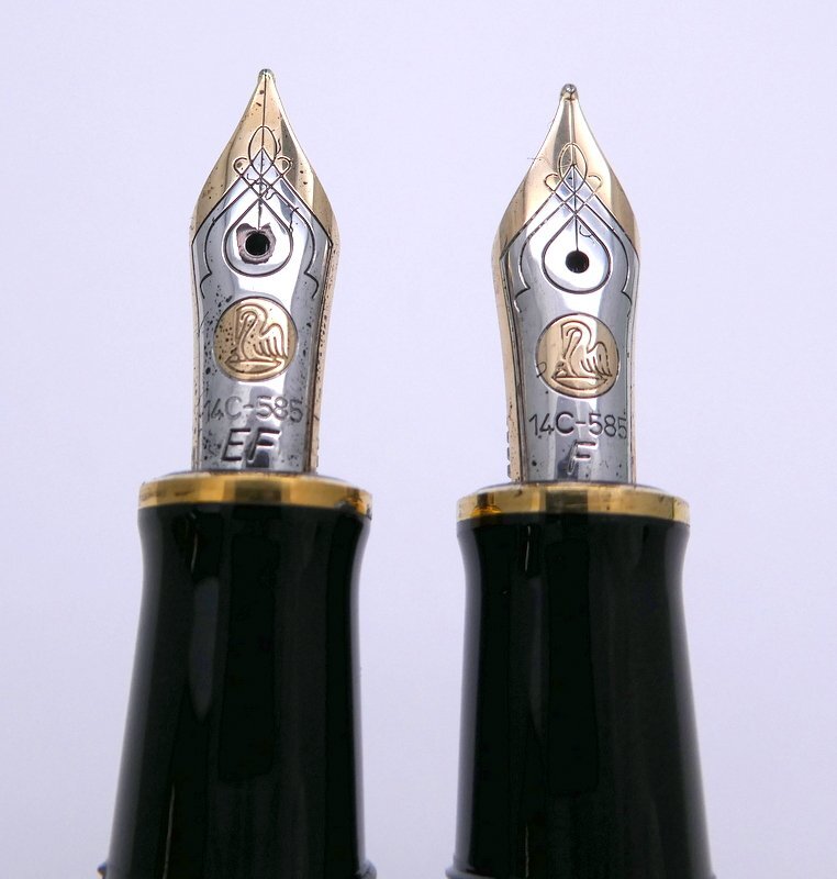 万年筆 3点 PELIKAN ペリカン スーベレーン ブルーストライプ/グリーンストライプ M205 DUO シャイニーグリーン 筆記用具 1円~ K0310_画像3