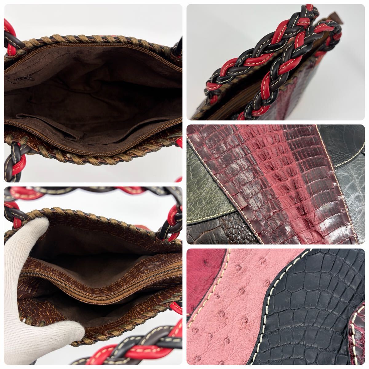 まとめ オーストリッチ⑦ 【大量 7點(diǎn) セット】JRA含む 希少 ワタイチ × ボルボネーゼ トートバッグ ハンド ダチョウ革 フルポイント 財(cái)布