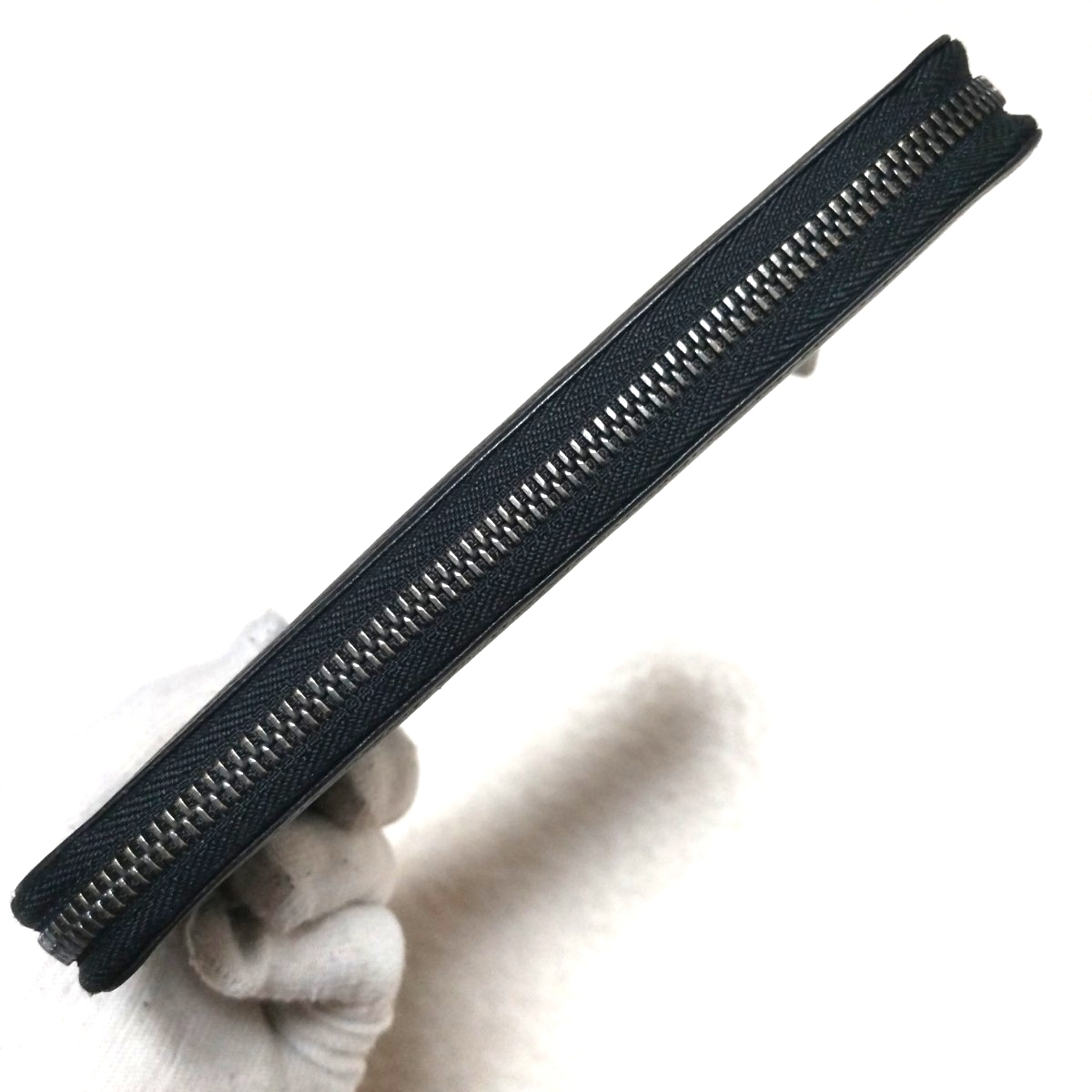 BLACK LABEL CRESTBRIDGE ブラックレーベルクレストブリッジ シャドーチェック サフィアーノレザー キャンバス オーガナイザー 長財布 黒_画像5