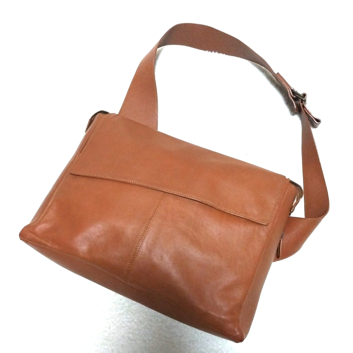 MOTHERHOUSE マザーハウス ZADAN Zadan Messenger ザダンメッセンジャー ショルダーバッグ レザー 左右非対称デザイン 廃盤 レア ブラウン_画像2