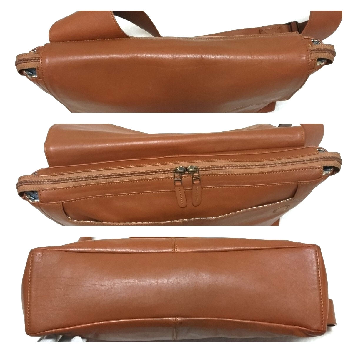 MOTHERHOUSE マザーハウス ZADAN Zadan Messenger ザダンメッセンジャー ショルダーバッグ レザー 左右非対称デザイン 廃盤 レア ブラウン_画像5