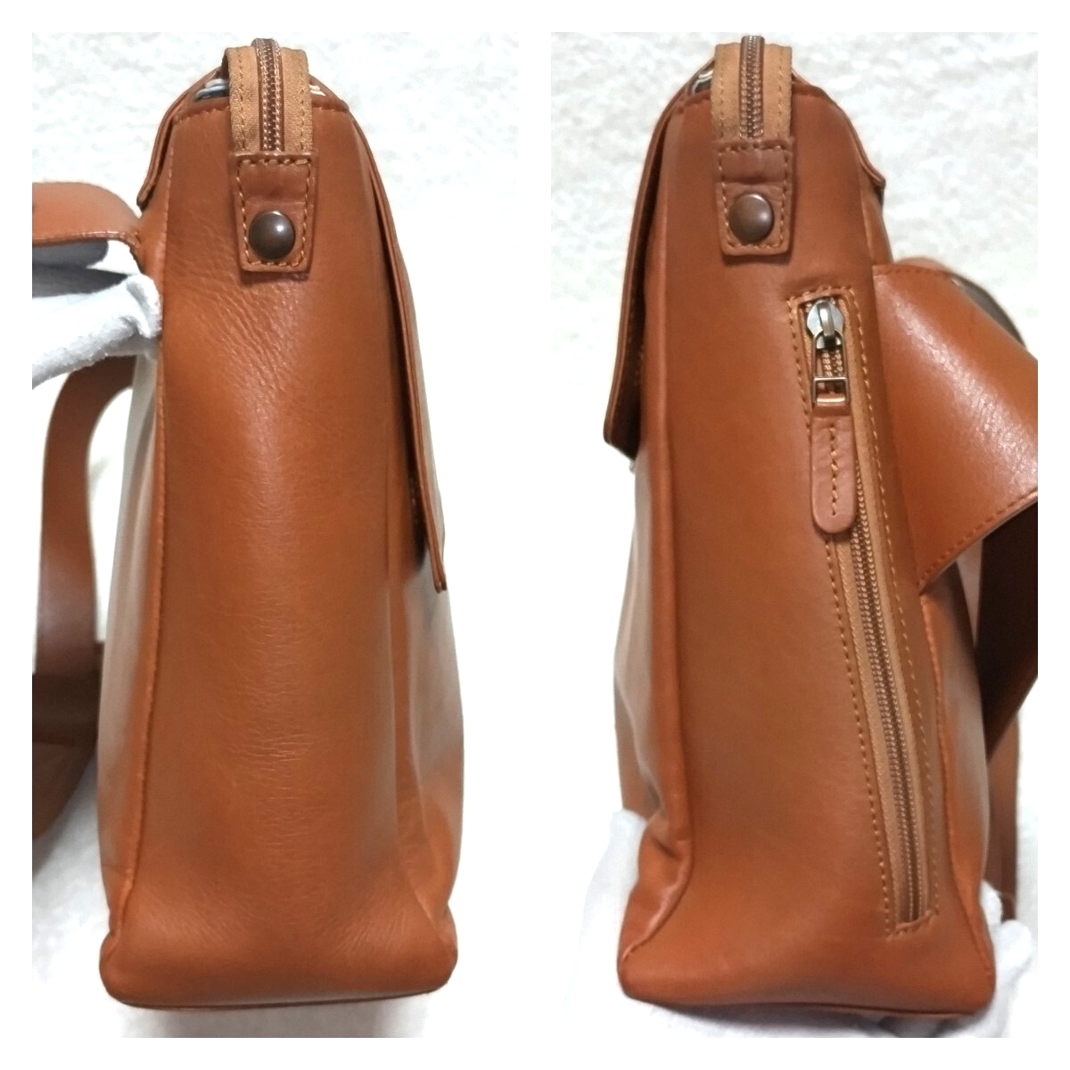 MOTHERHOUSE マザーハウス ZADAN Zadan Messenger ザダンメッセンジャー ショルダーバッグ レザー 左右非対称デザイン 廃盤 レア ブラウン_画像6