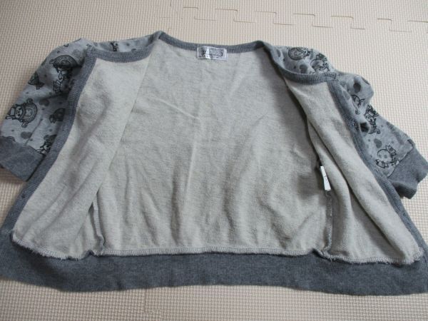 BG763【ONE PIECE・ワンピース】ハート模様など 長袖 薄めジャケット 女児 淡黒 90_画像5