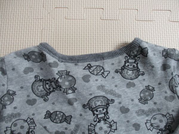 BG763【ONE PIECE・ワンピース】ハート模様など 長袖 薄めジャケット 女児 淡黒 90_画像7