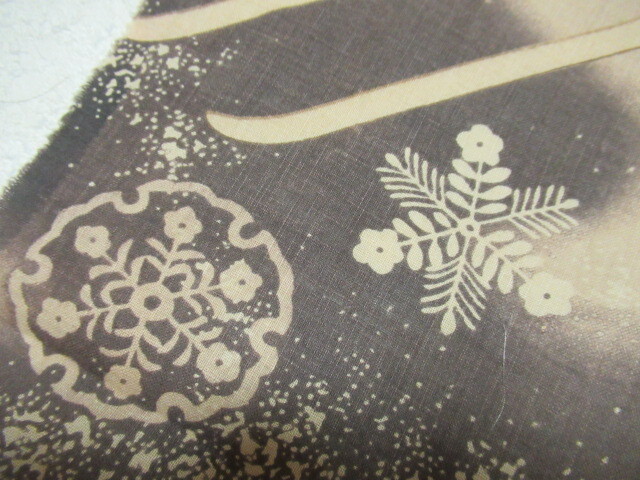 古布、木綿、はぎれ、キューピのスキー、雪の結(jié)晶、１１８センチ。