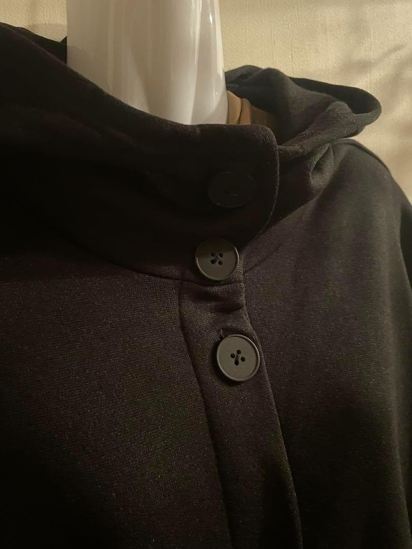 レディース　ロングパーカーコート　秋　冬　黒　コート　マキシ丈　薄手コート　6L　ブラック　ロング丈_画像8