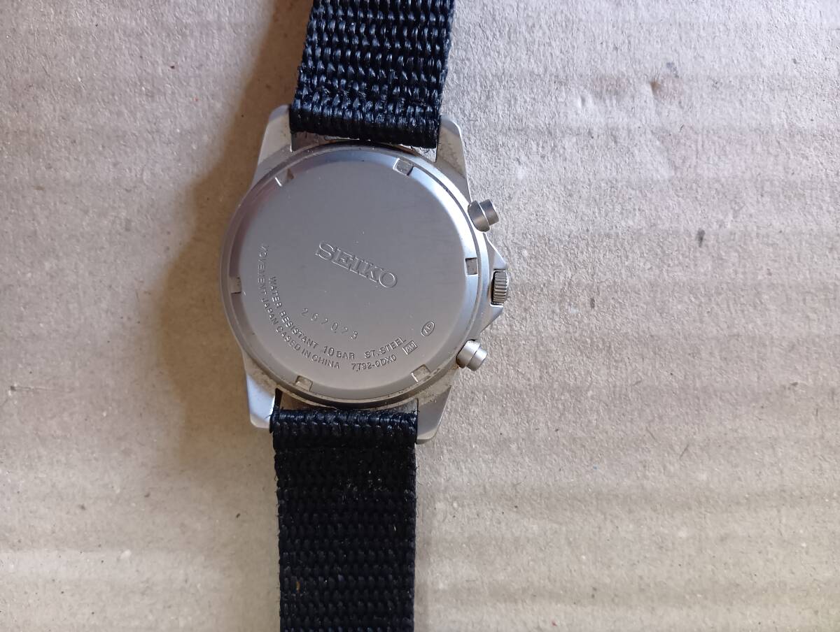 SEIKO セイコー クロノグラフ クォーツ腕時計 7K92-0DX0 中古 動品 保証なし_画像5