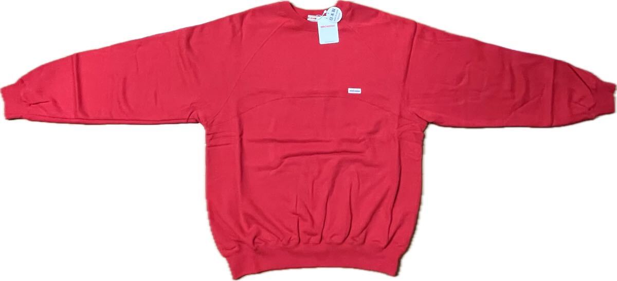 77　新品本物即決【M】ミキハウス　日本製　MIKIHOUSE　大人用ユニセックス男女兼用　バックロゴ長袖トレーナー　赤ブランドトップス50周年_画像4