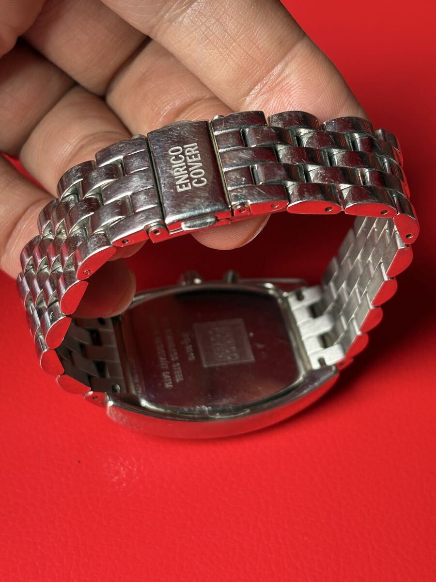 エンリココベリ デイデイト ムーンフェイス EC-3010 クォーツ メンズ 腕時計 ENRICO COVERI 未チェックのジャンク扱い_画像4