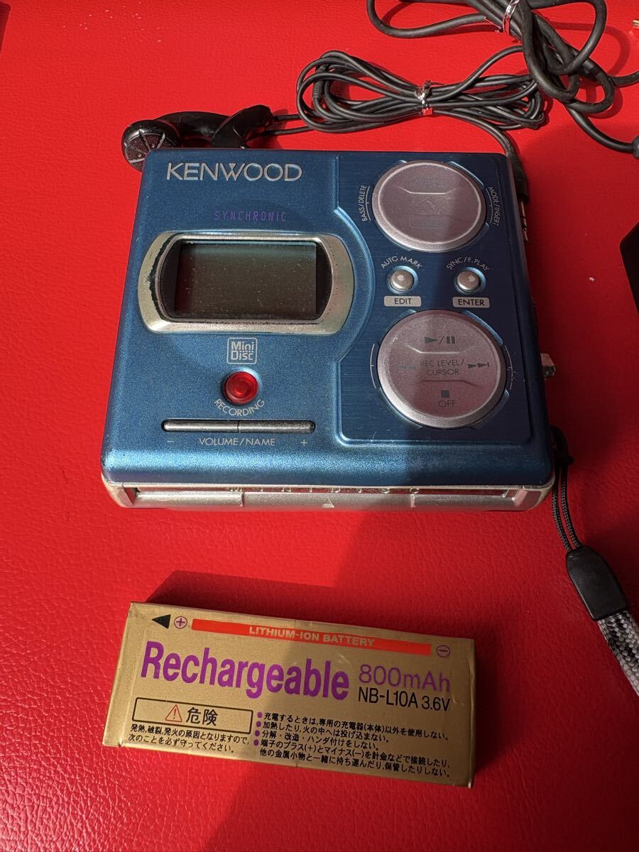 KENWOOD/ケンウッド ポータブルMDレコーダー DMC-K7R 再生NG 中古一式 ジャンク扱い_画像3