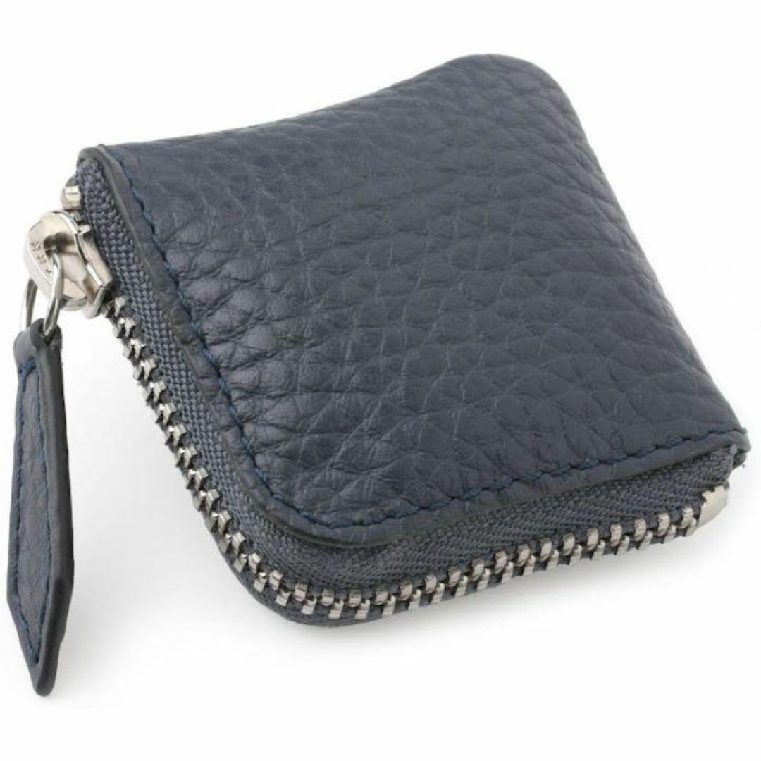 本革 コインケース 小銭入れ メンズ 薄型 コンパクト ギフトにも最適 ミニ財布 ネイビー_画像1