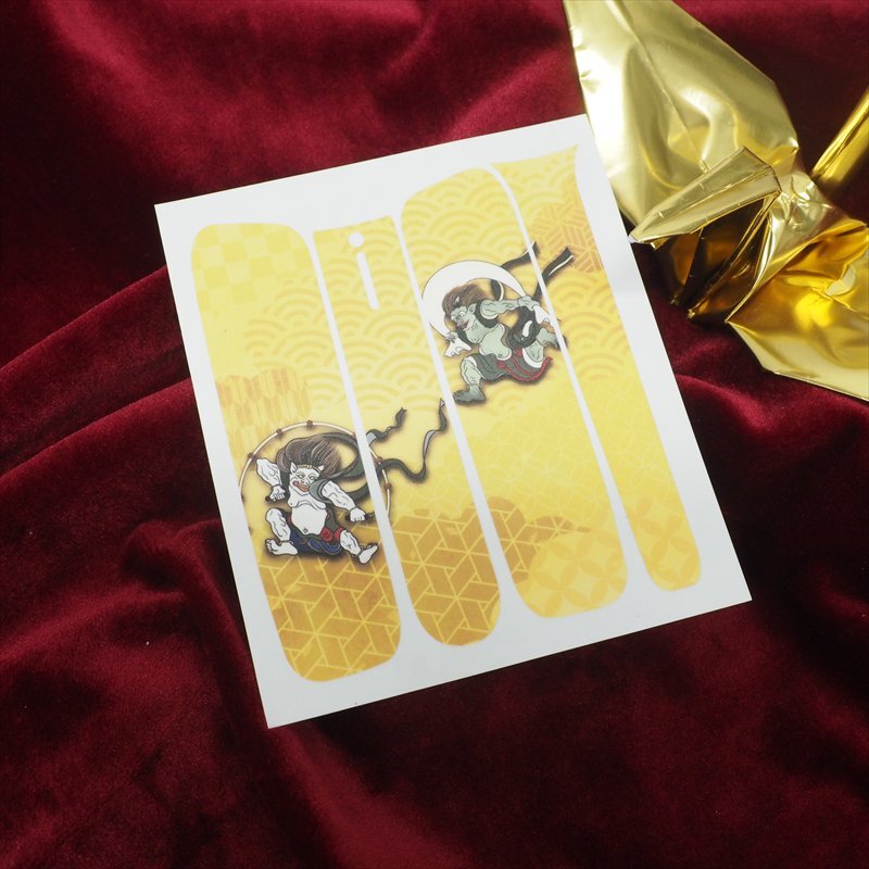 プルームオーラ カスタムスキン カスタムステッカー 和柄 風神雷神 1枚 全面 PloomAURA 電子タバコ 喫煙グッズ_画像4