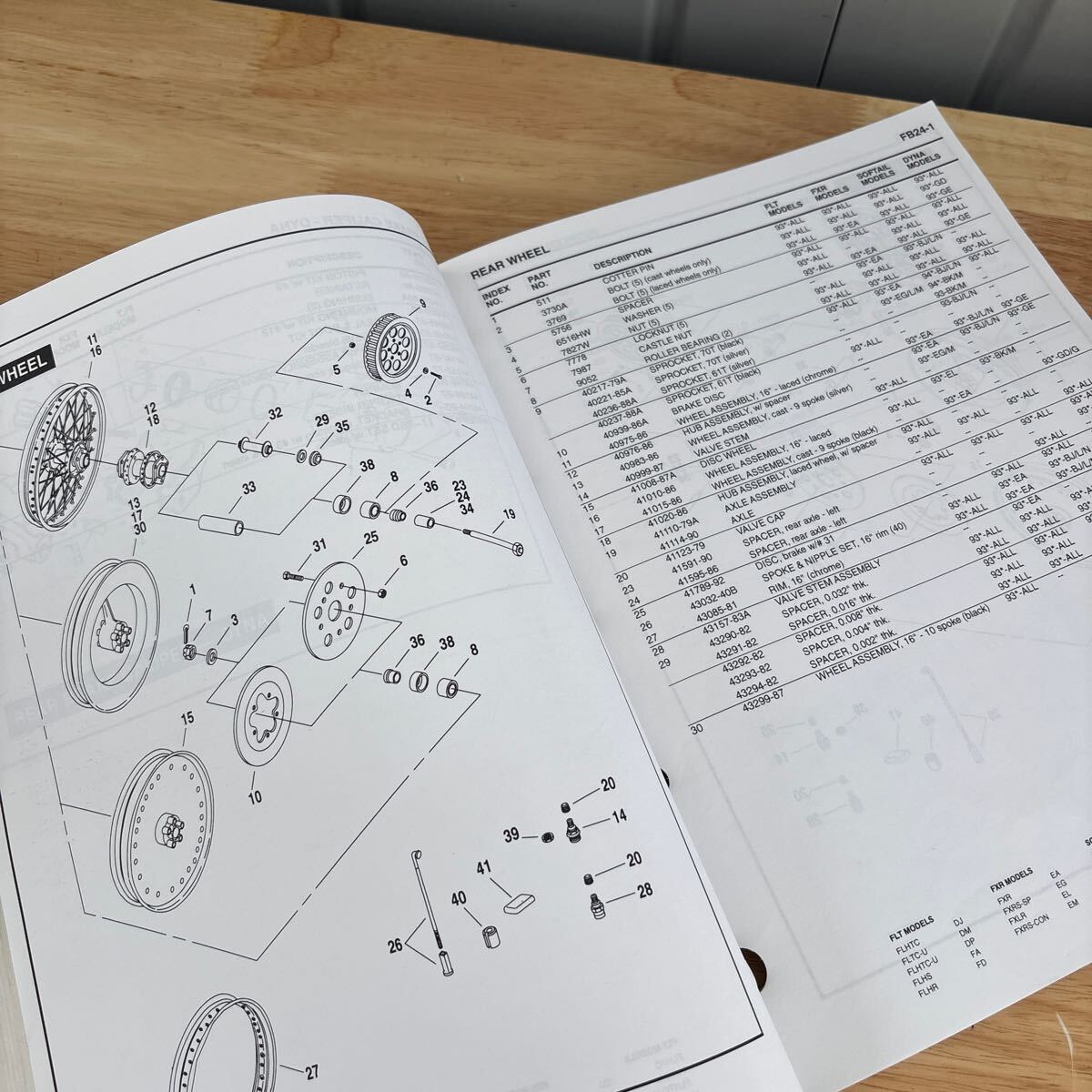 1993 1994 каталог запчастей Harley оригинальный список запасных частей сервисная книжка техническое обслуживание manual Note FLT FXR SOFTAIL DYNA Dyna Softail 