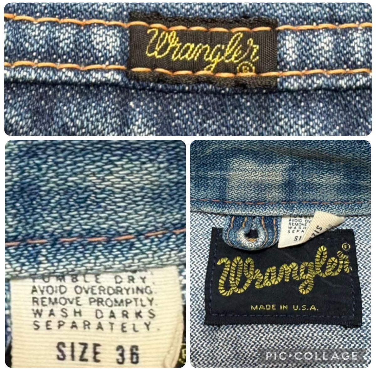 70s ヴィンテージ Wrangler ラングラー ビンテージ デニム　ジャケット デニムジャケット トラッカージャケット124MJ _画像9