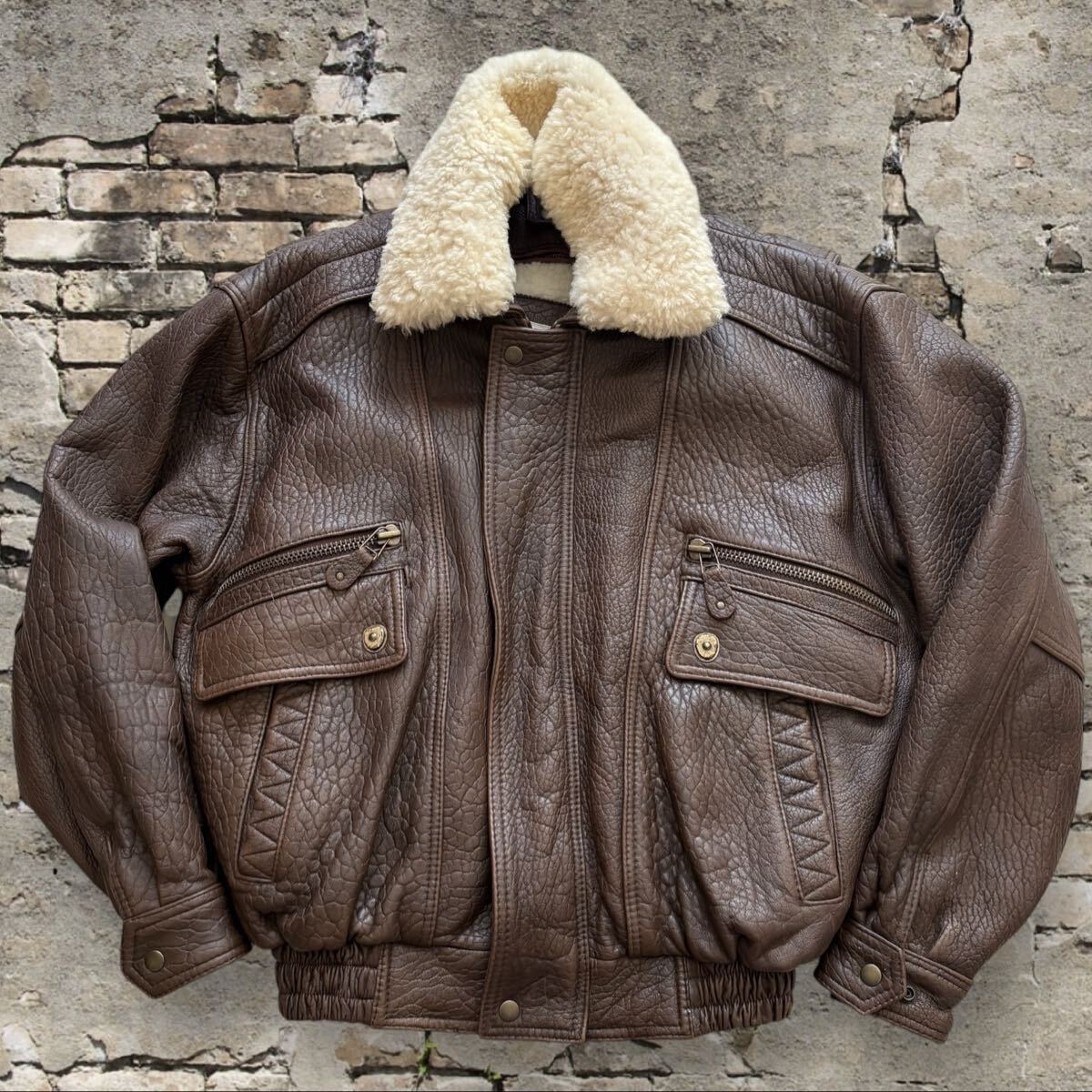 イタリアレザー フライトジャケット ヴィンテージ 羊革 本革
