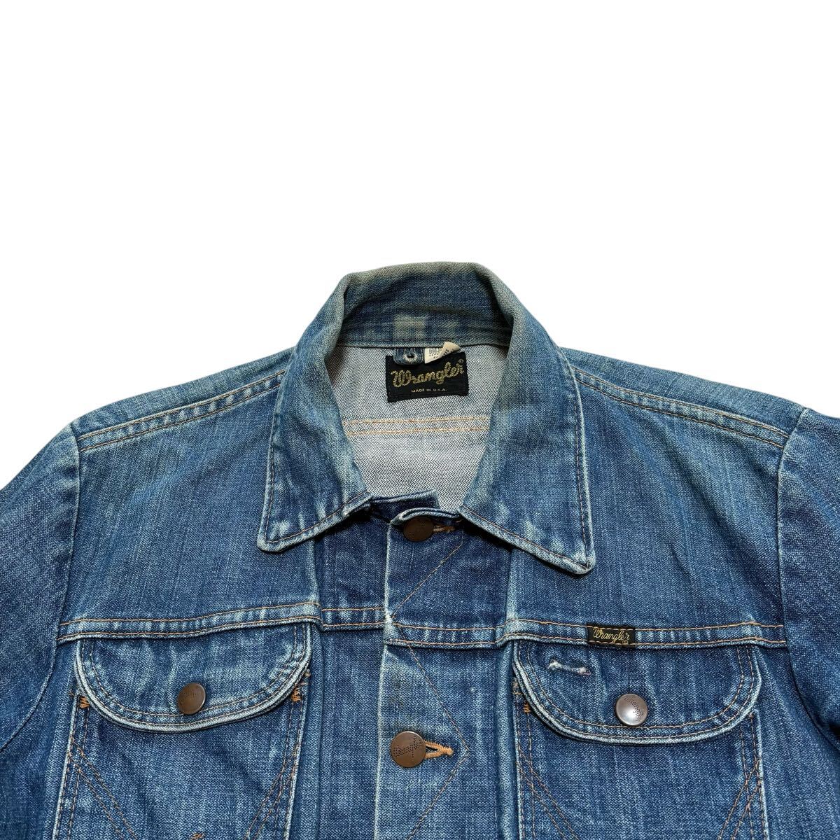 70s ヴィンテージ Wrangler ラングラー ビンテージ デニム　ジャケット デニムジャケット トラッカージャケット124MJ _画像6