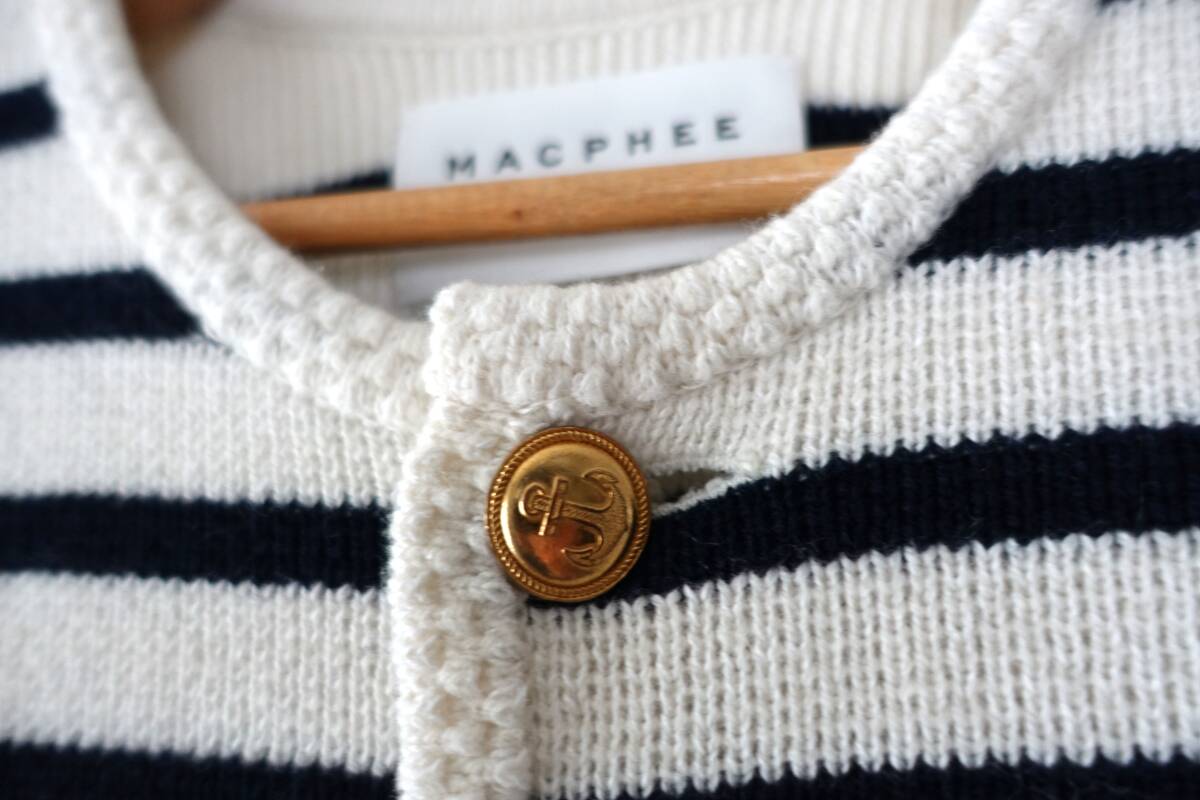 MACPHEE マカフィー ハーフミラノリブ クロップドカーディガン Sサイズ_画像4