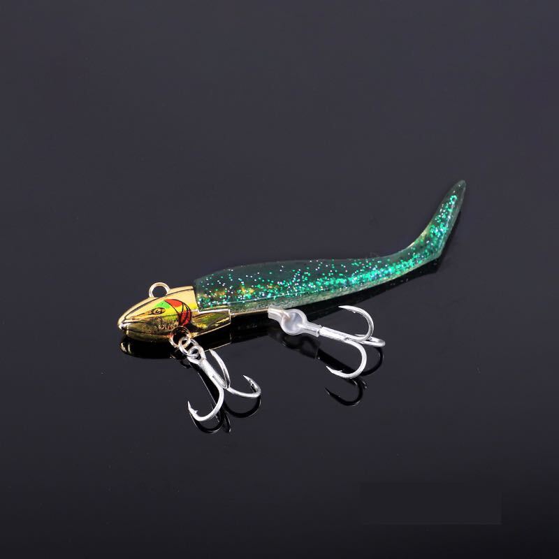 No.15 ジグヘッド 3個セット ルアー vj風 14g ワーム8点付き シーバス ヒラメ_画像6