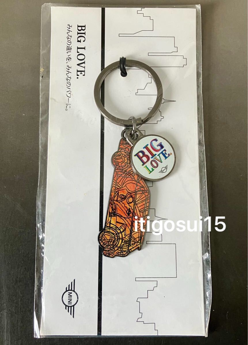 ◆BMW MINI ミニクーパー Cooper★キーリング キーホルダー BIG LOVE ビッグラブ ノベルティ_画像1