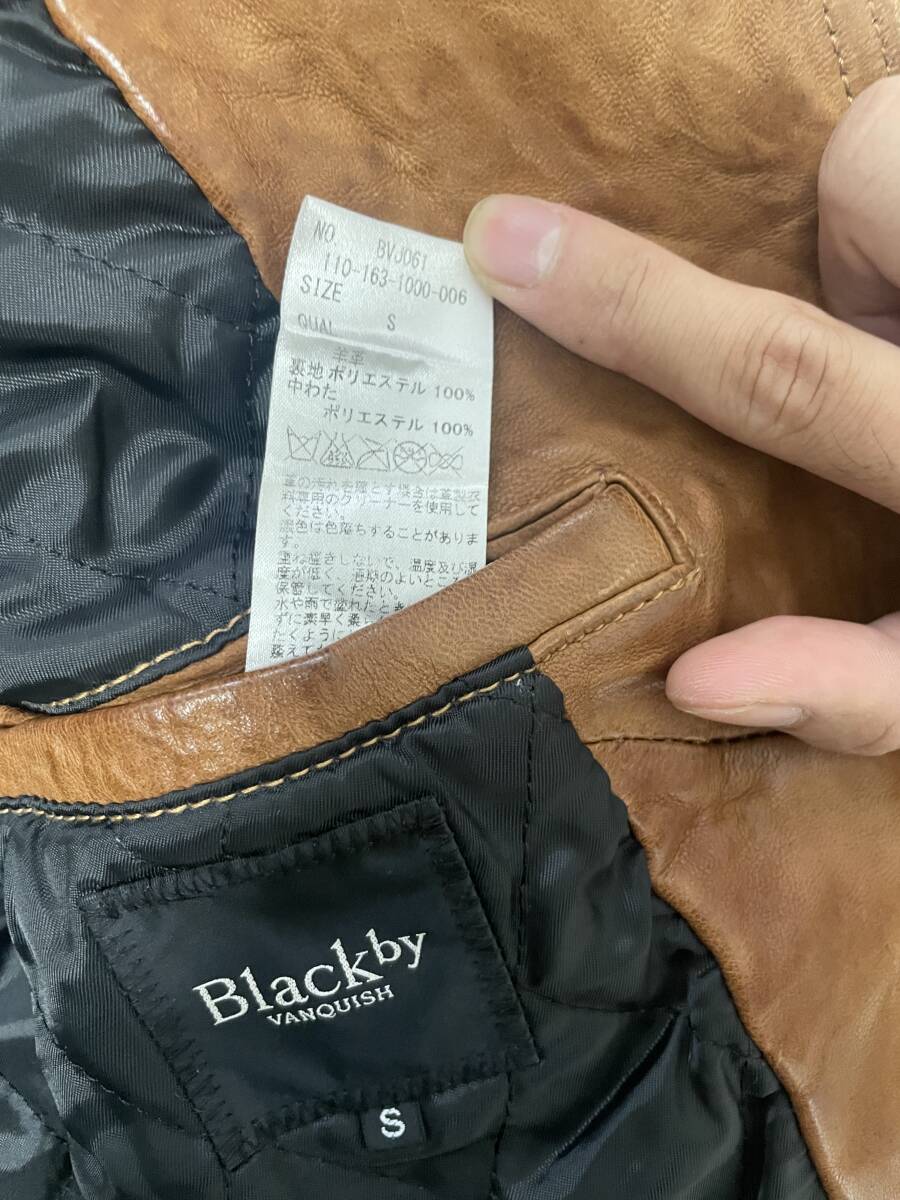 試着のみ　BLACK by VANQUISH ベジタブルシープレザーライダース キャラメル backlash_画像5