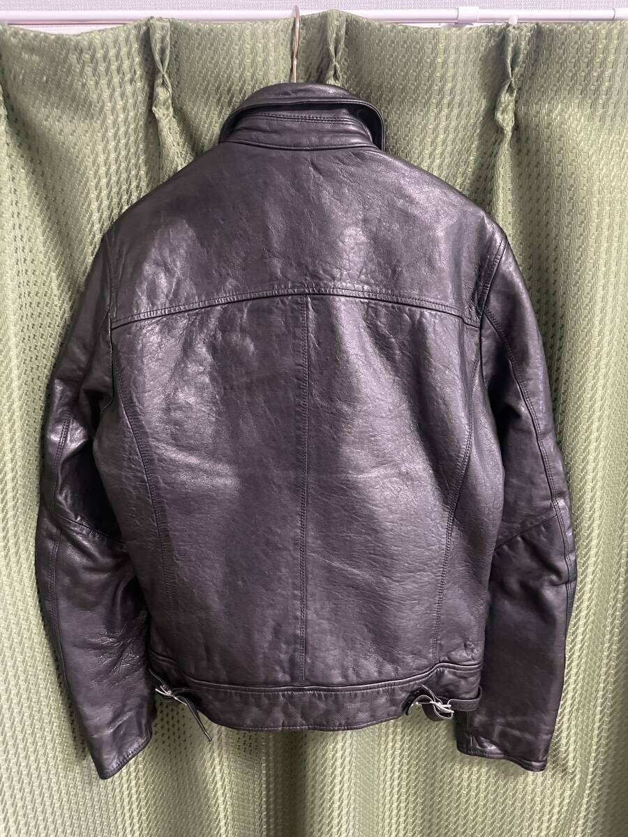 試着のみ BLACK by VANQUISH ベジタブルシープレザーライダース backlash_画像4