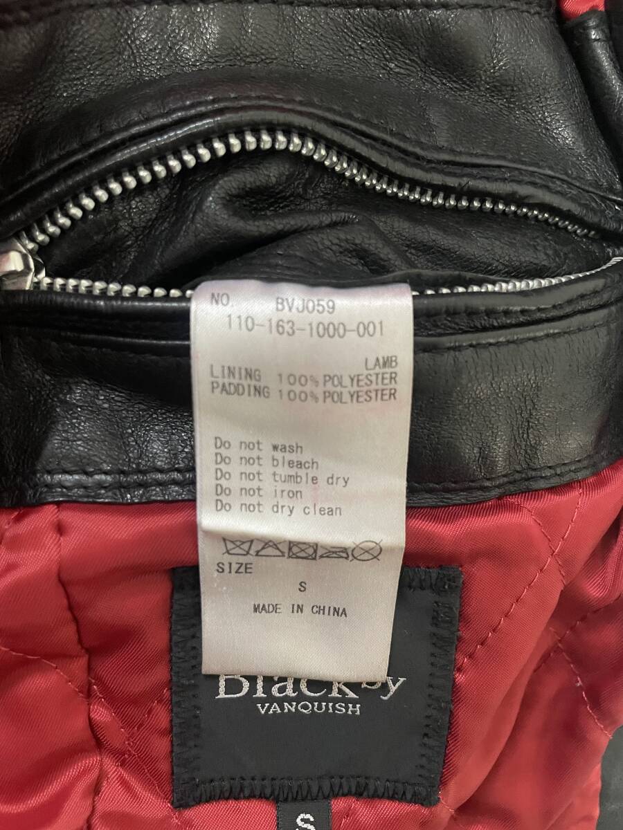 試着のみ BLACK by VANQUISH ベジタブルシープレザーライダース backlash_画像5