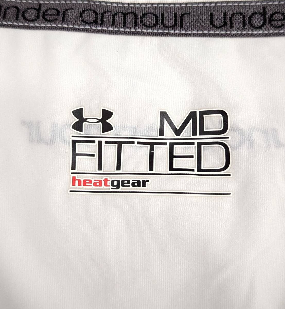 4432C 送料185円♪ UA アンダーアーマー WFT5959 レディース ホワイト ヒートギア 長袖 コンプレッションシャツ MD_画像3