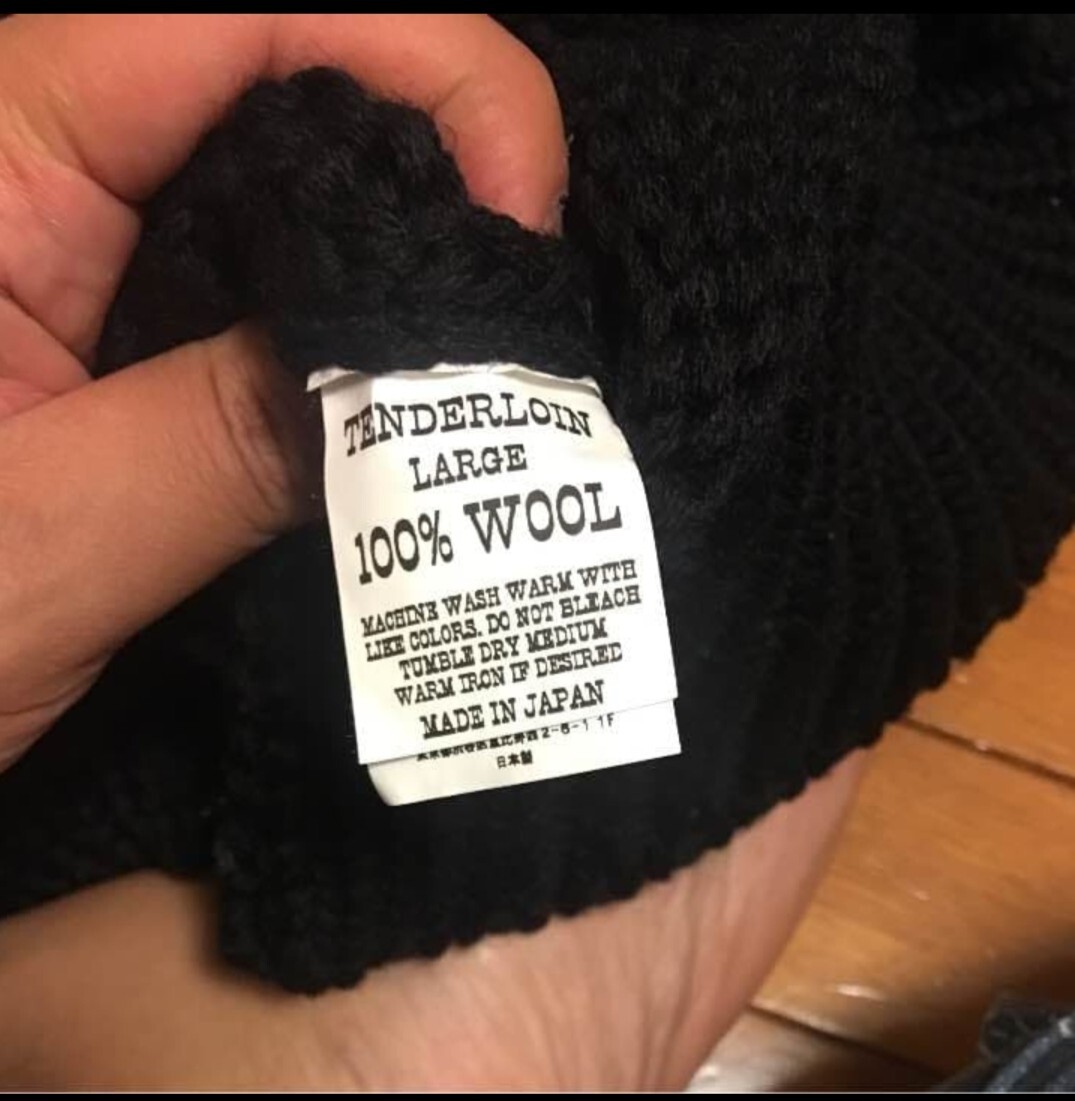 TENDERLOIN T-SHAKER サイズＬ ブラック　ショールカラーニットセーター　テンダーロイン　WOOL100%_画像4