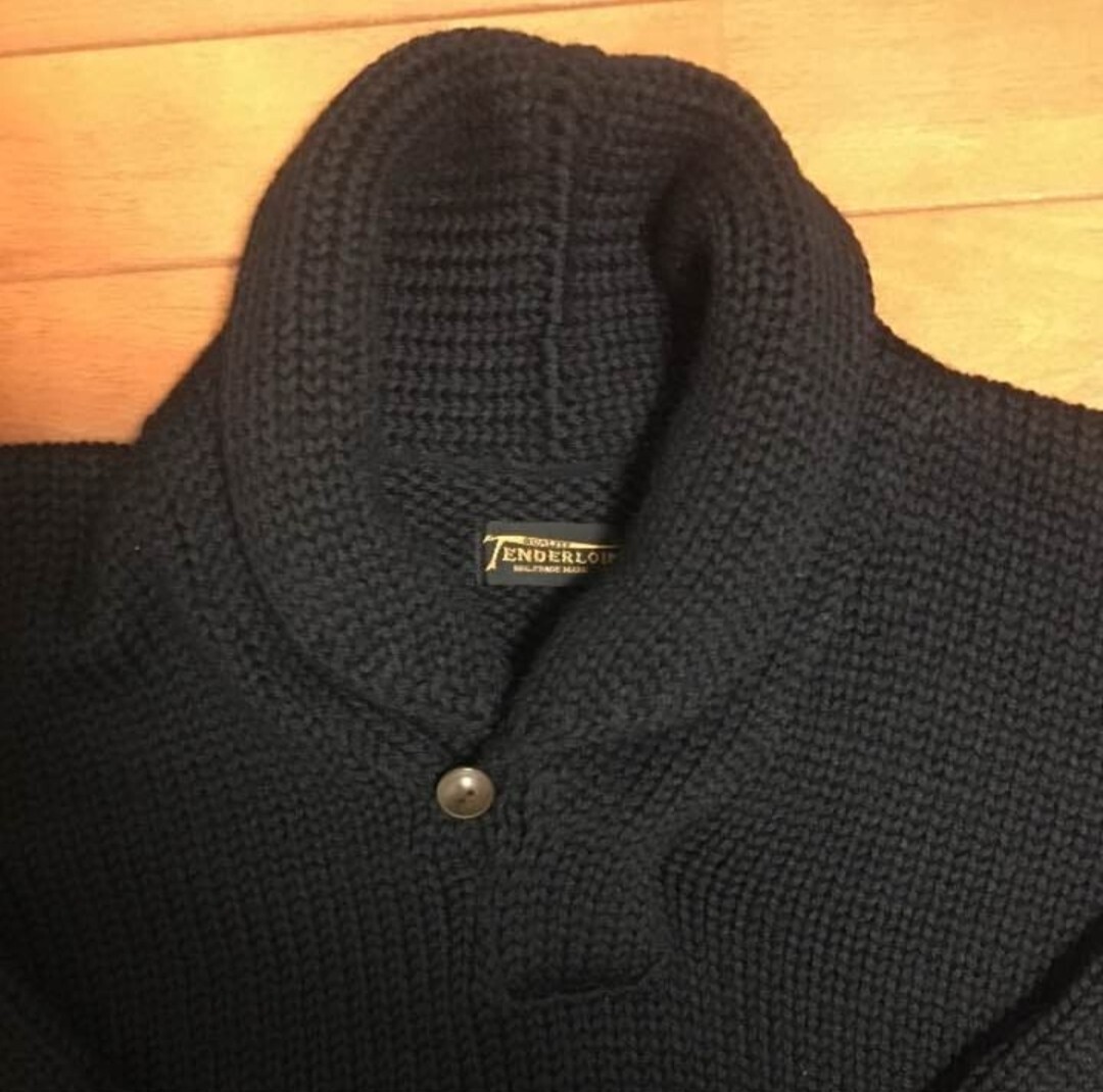 TENDERLOIN T-SHAKER サイズＬ ブラック　ショールカラーニットセーター　テンダーロイン　WOOL100%_画像3