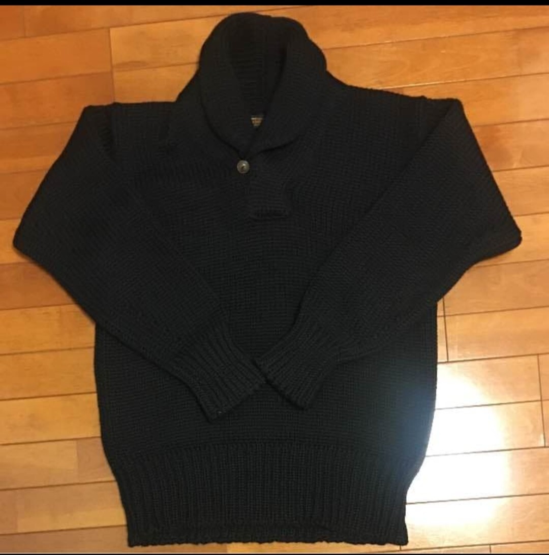TENDERLOIN T-SHAKER サイズＬ ブラック　ショールカラーニットセーター　テンダーロイン　WOOL100%_画像1