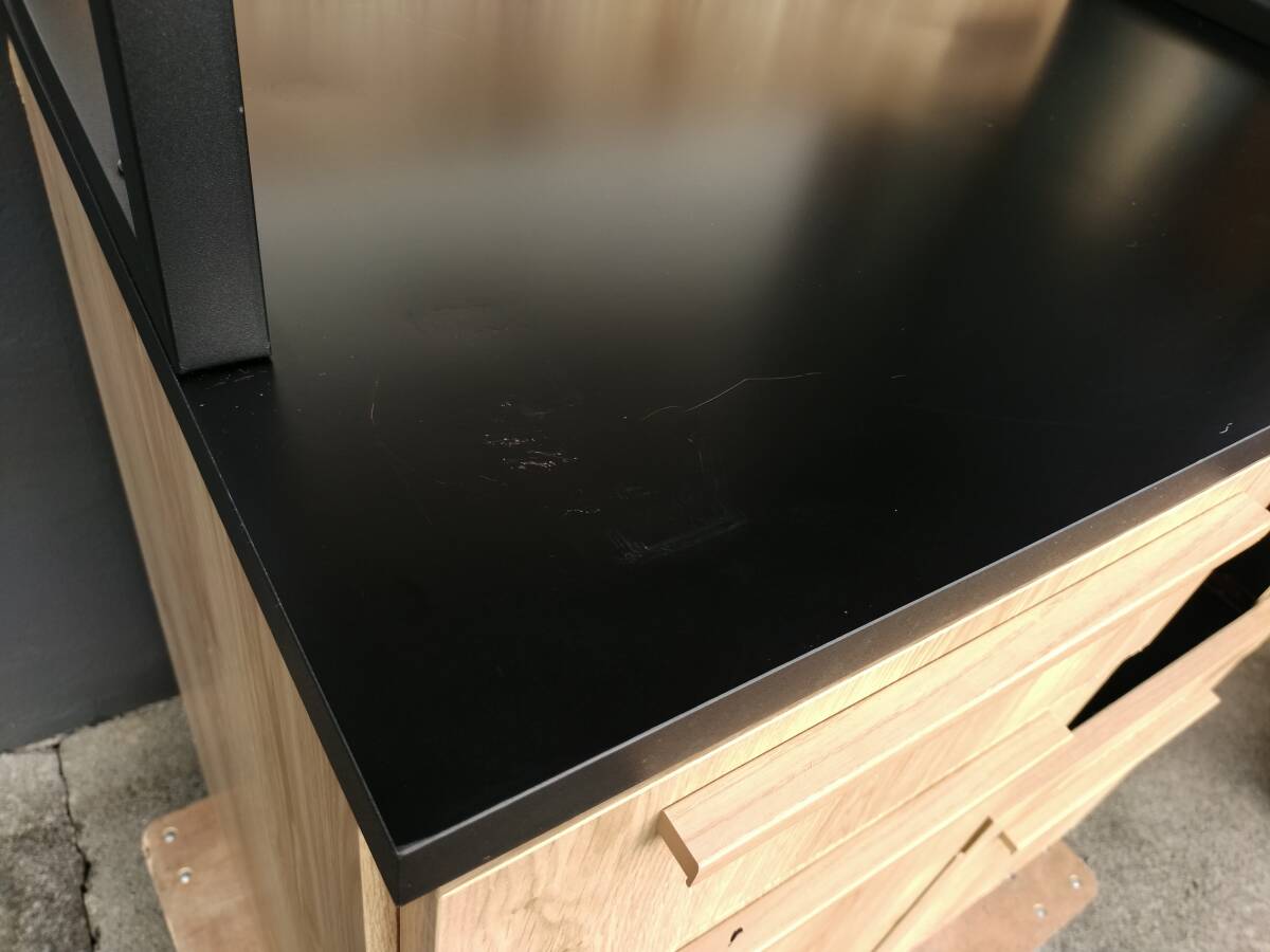 【愛知近郊・配送可】タカシン家具 食器棚 キッチンボード スライド棚 引出し 高さ186cm×幅82.5cm×奥行47cm ナチュラル×ブラック _画像5