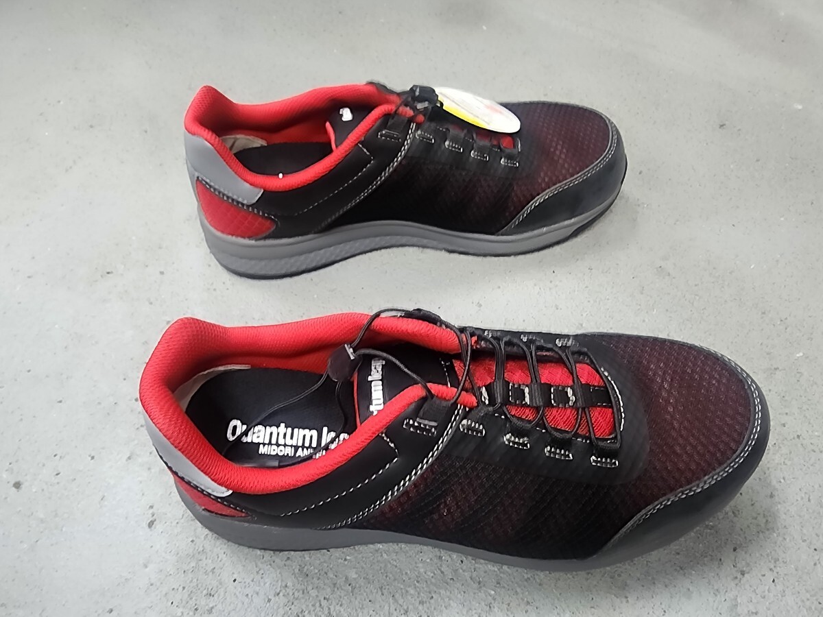 安全靴 26.5センチ シューズ ミドリ安全株式会社製☆Quantum leap QL-01プロスニーカー☆ブラック/レッド ハイグリップソール 未使用品_画像4