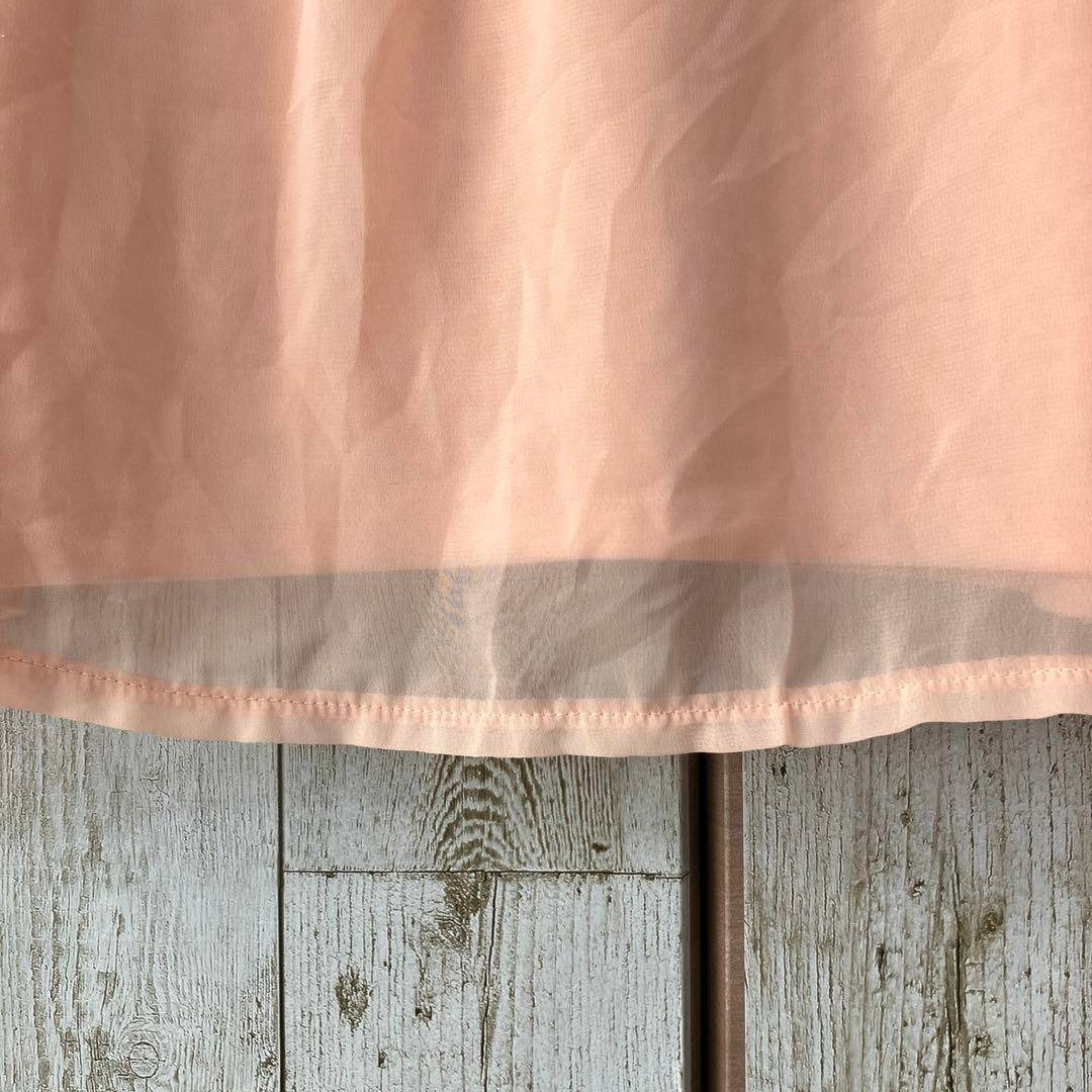 ☆オフオン OFUON☆ブラウス カットソー オレンジ系 [40] L 長袖 ビーズ 装飾 フリル レディース トップス [送料無料☆匿名配送] t5882_画像5