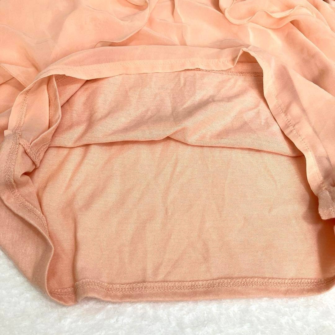 ☆オフオン OFUON☆ブラウス カットソー オレンジ系 [40] L 長袖 ビーズ 装飾 フリル レディース トップス [送料無料☆匿名配送] t5882_画像9