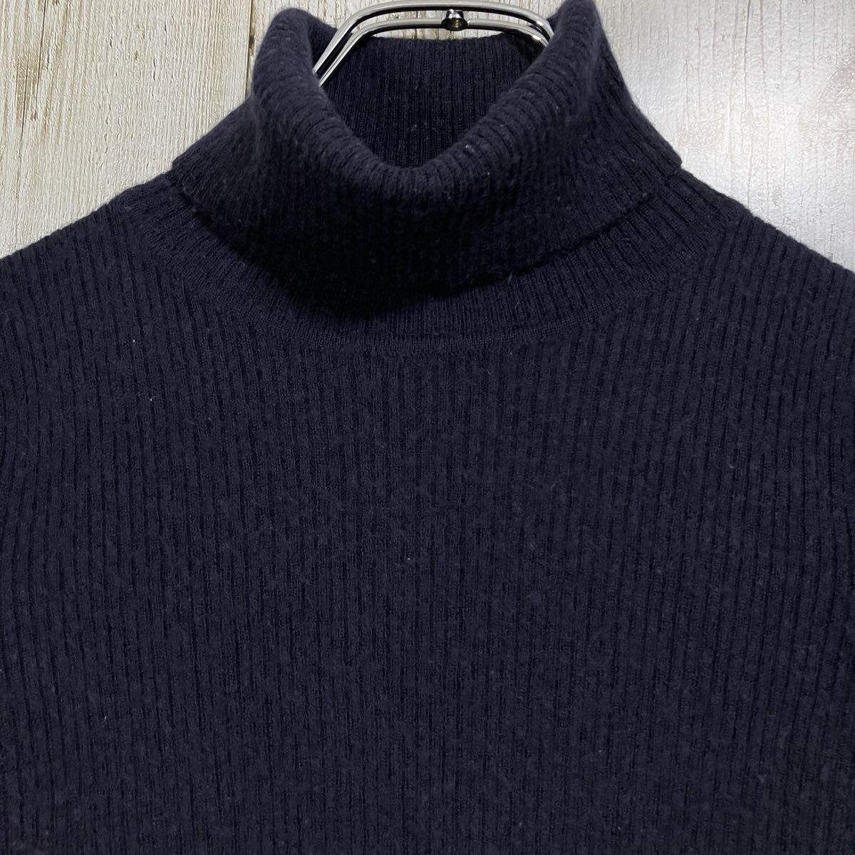 ☆COMME CA ISM コムサイズム☆ニット セーター M タートルネック タイト 長袖 パープル レディース ウール混 [送料無料☆匿名配送] p6106_画像2