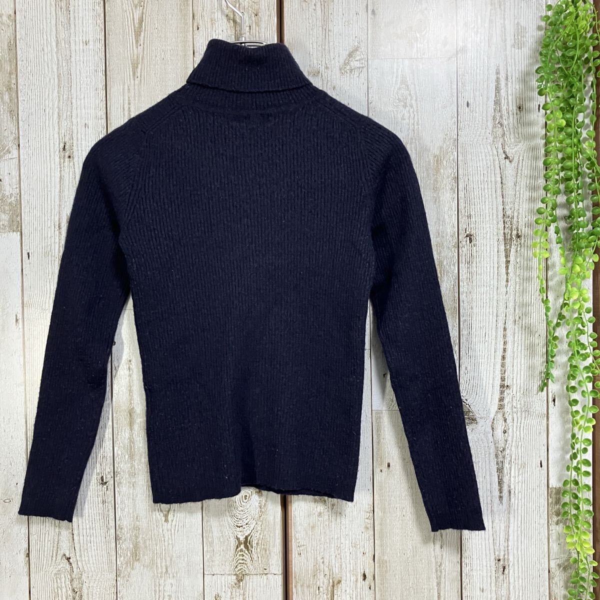 ☆COMME CA ISM コムサイズム☆ニット セーター M タートルネック タイト 長袖 パープル レディース ウール混 [送料無料☆匿名配送] p6106_画像6