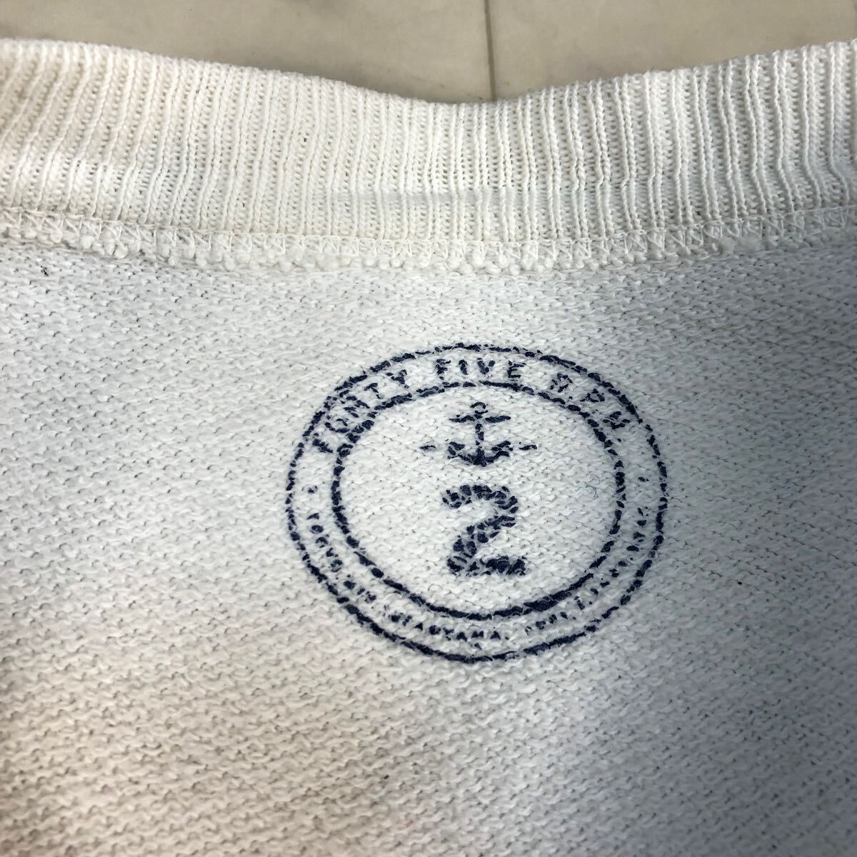 【人気】45rpm フォーティファイブアールピーエム エルボーパッチスウェットシャツ トレーナー 男女兼用 サイズ2 古着 LK-374_画像6