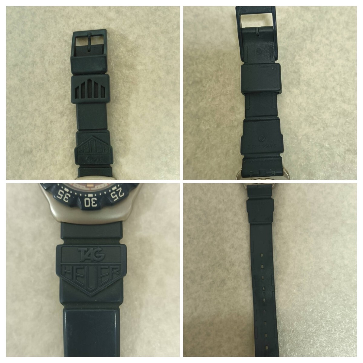 R【TAGHEUER】タグホイヤー  腕時計  WA1210  クォーツ 稼働なし ウレタンベルト ユニセックス スイス 電池切れ ネイビー×赤の画像7