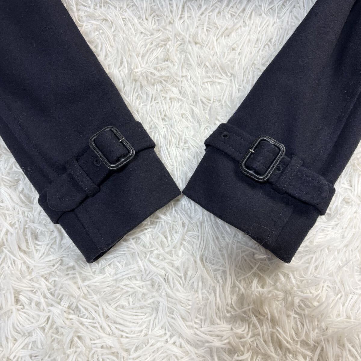 美品/Lサイズ★ ナノユニバース NANO UNIVERSE Pコート メルトン カシミヤ混 キルティング 中綿 イタリア生地 ショートコート メンズ_画像7