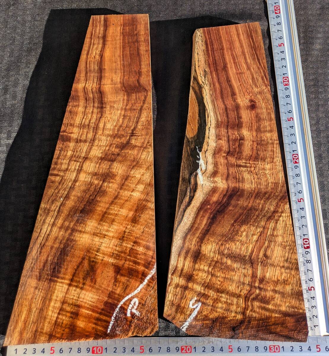 ◆ハワイアンコア2本セット◆KOA-244?希少3A+ハワイアンコア?送料無料?ハワイ島直送 ◆ Hawaiian Koa Set　#1#2
