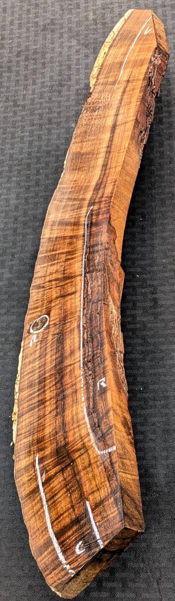 【特上5A+ グレード】ハワイアンコア◆KOA-260◆希少美杢◆マスターカーリー杢◆ハワイ島直送◆送料無料 Hawaiian Koa 24厚x100幅x460長(zhǎng)mm