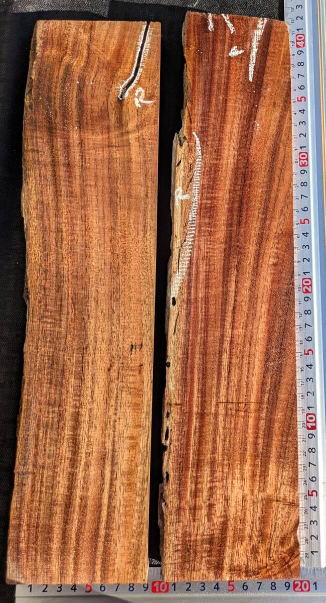 ◆ハワイアンコア2本セット◆KOA-245?希少2A+～3Aハワイアンコア?送料無(wú)料?ハワイ島直送 ◆ Hawaiian Koa Set　#1#2