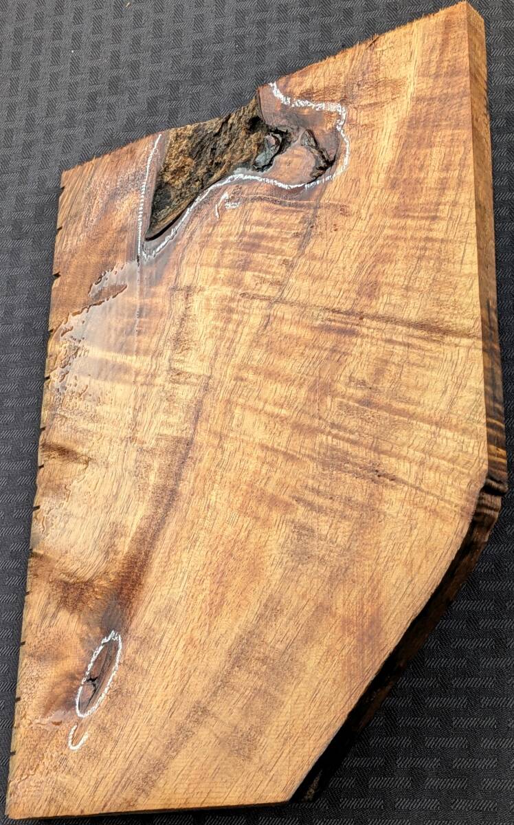 【希少美杢】ハワイアンコア◆KOA-259◆4A グレード◆カーリー杢◆ハワイ島直送◆送料無料 Hawaiian Koa 15厚x240幅x320長(zhǎng)mm