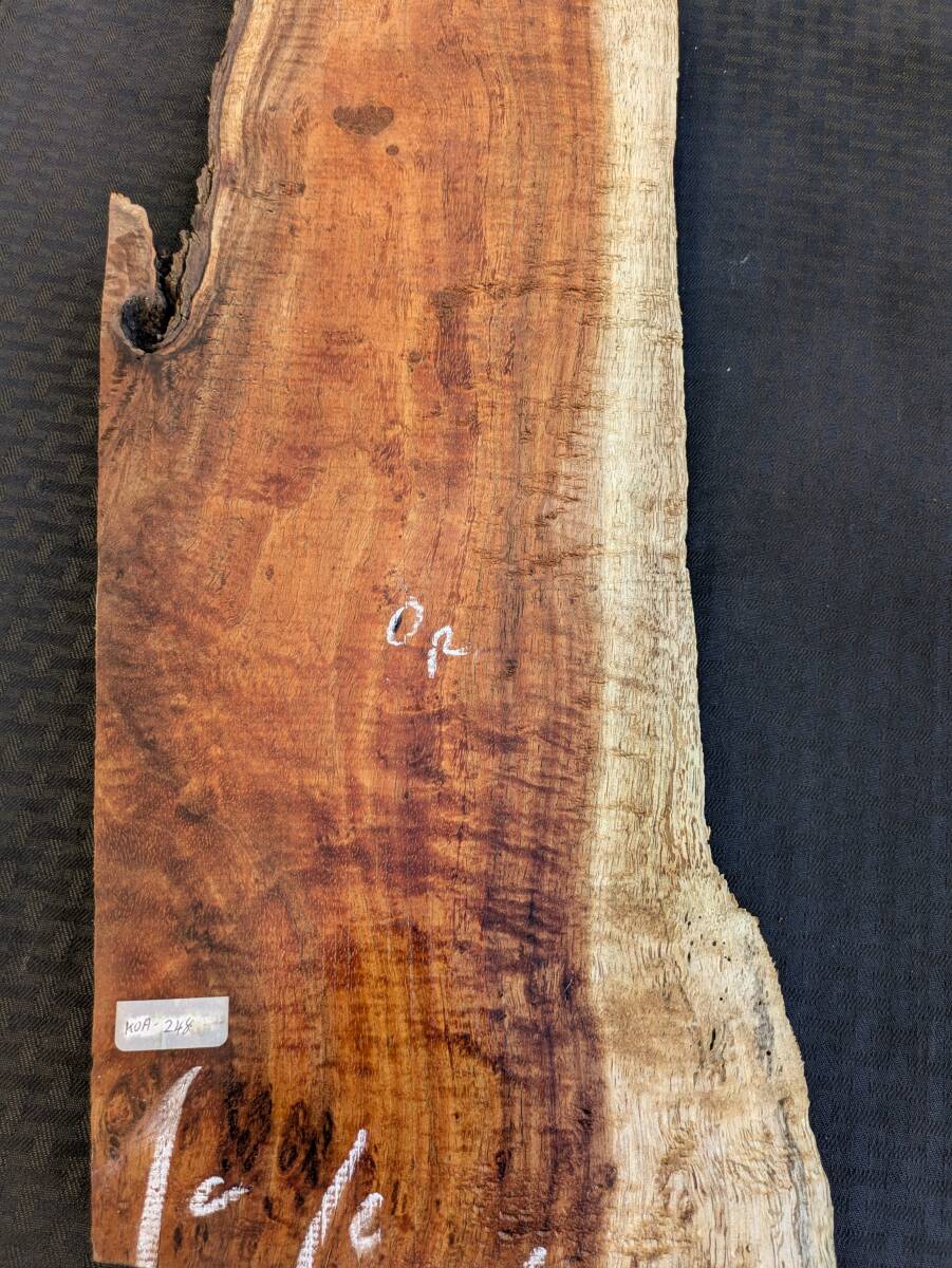 【特選】ハワイアンコア◆KOA-248◆3A+ グレード◆カーリー杢◆ハワイ島直送◆送料無料 Hawaiian Koa 30厚x160幅x755長mm