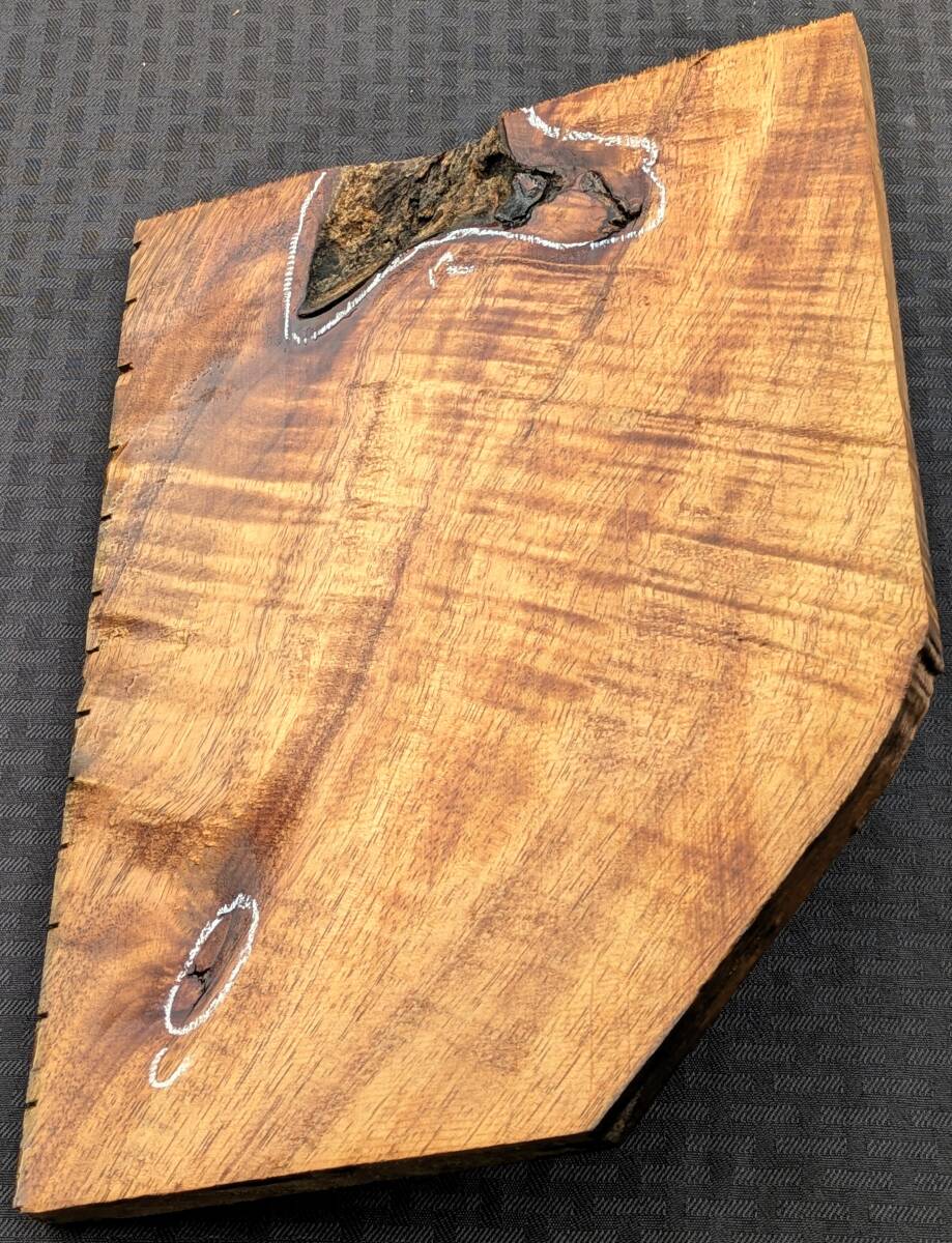 【希少美杢】ハワイアンコア◆KOA-259◆4A グレード◆カーリー杢◆ハワイ島直送◆送料無料 Hawaiian Koa 15厚x240幅x320長(zhǎng)mm