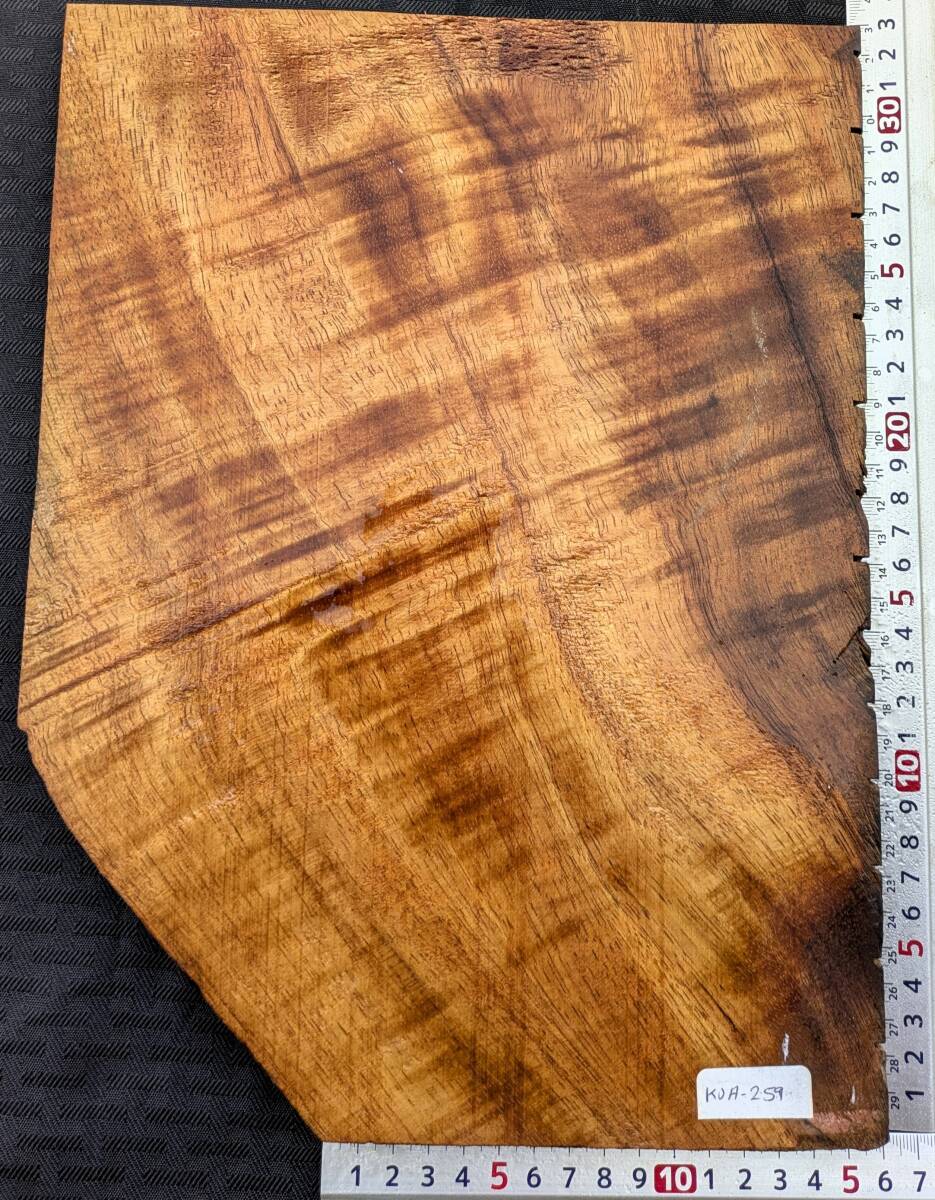 【希少美杢】ハワイアンコア◆KOA-259◆4A グレード◆カーリー杢◆ハワイ島直送◆送料無料 Hawaiian Koa 15厚x240幅x320長(zhǎng)mm