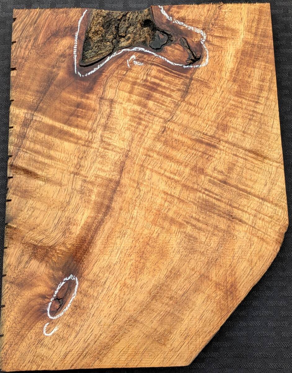 【希少美杢】ハワイアンコア◆KOA-259◆4A グレード◆カーリー杢◆ハワイ島直送◆送料無料 Hawaiian Koa 15厚x240幅x320長(zhǎng)mm